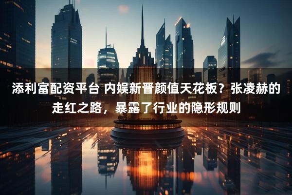添利富配资平台 内娱新晋颜值天花板？张凌赫的走红之路，暴露了行业的隐形规则
